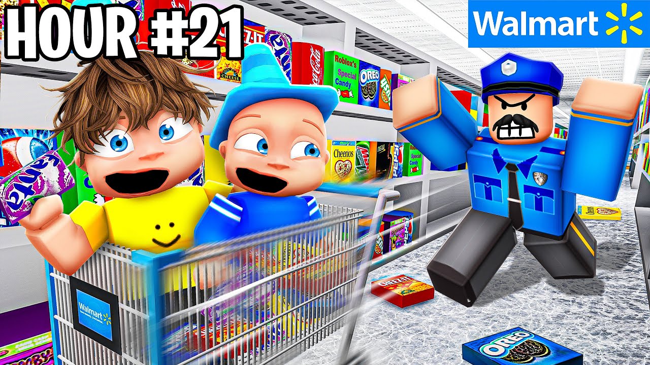 24 Hours OVERNIGHT in ROBLOX MEGA STORE! (TRAPPED)
