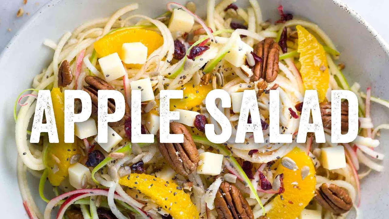 Spiralized Apple Salad with Citrus Dressing