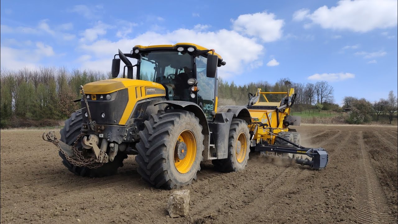 Sběr kamenů 2025 ZOD Lešná, JCB Fastrac 4220+ELHO Scorpio 550
