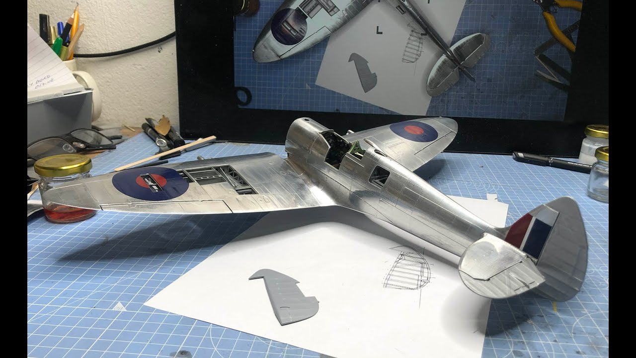 Airfix 1/24th Scale Spitfire MKIX. Enhancing the tail surface detail. MJ250 Build