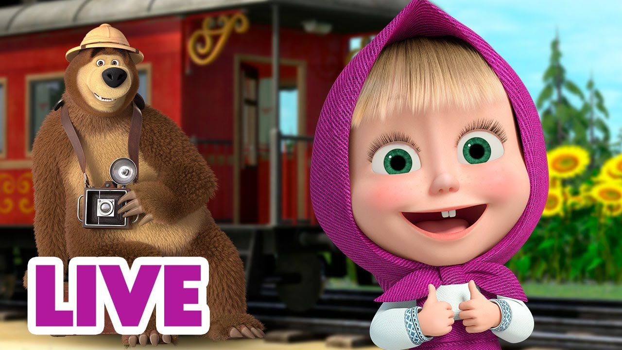🔴 AO VIVO 👱♀️🐻 Masha e o Urso 🧑‍🦱 Passageiro falante 🗣️🚗  Masha and the Bear