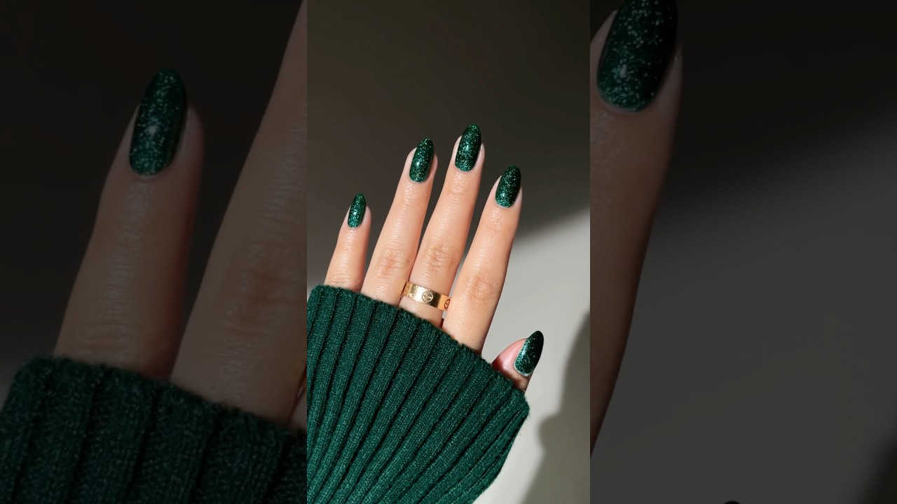 would you wear this emerald green polish? it&rsquo;s so flattering! #nails #nailpolish