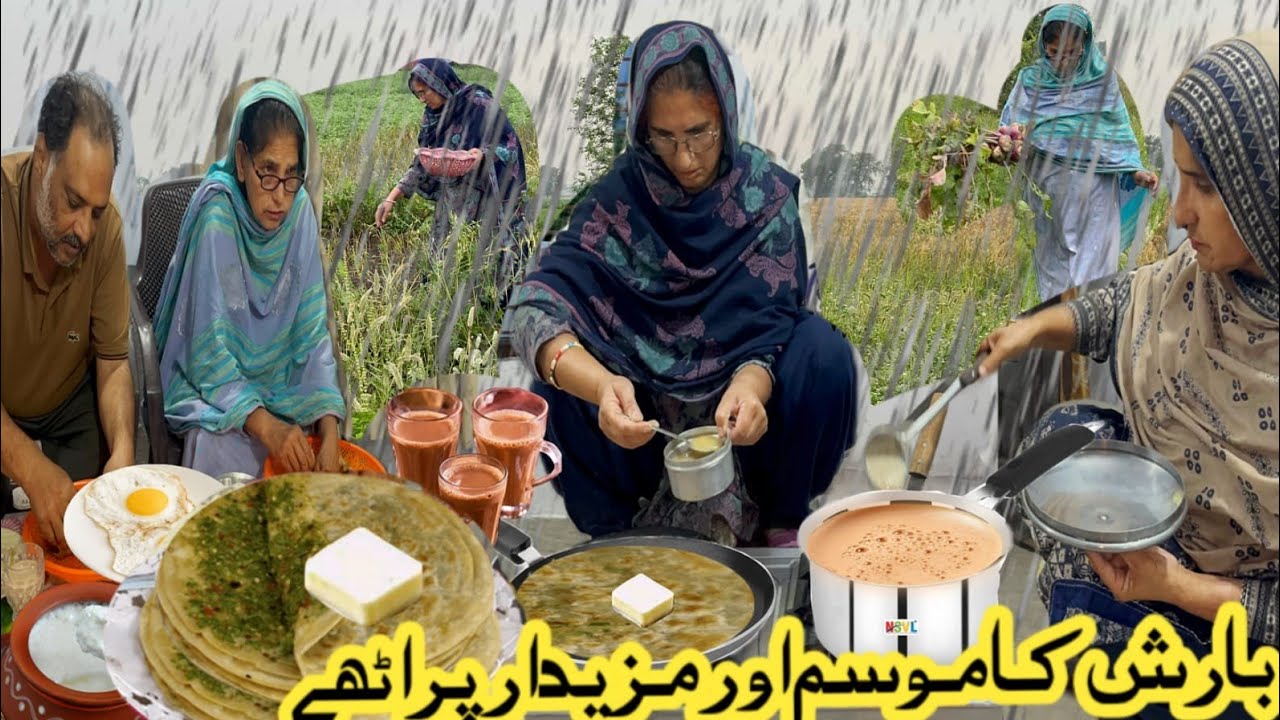 Village Morning Rainy Routine | Cricpy Mongra Paratha &Tea | Village Life Pakistan | Irma's family 