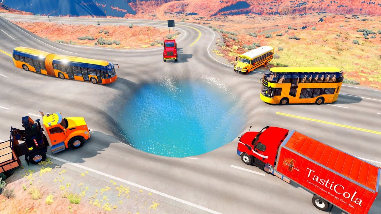 Car vs Giant Water Pit Challenge #1 | BeamNG.Drive