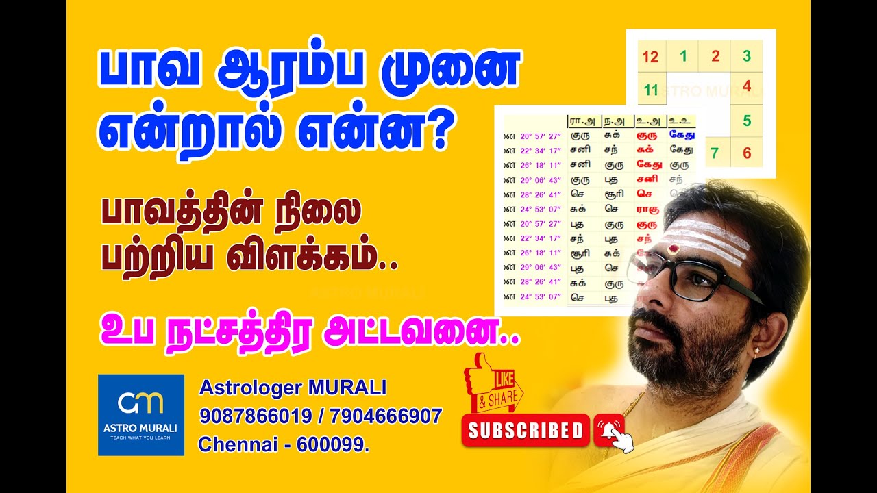 KP Astrology in Tamil | பாவ ஆரம்பமுனை | KP Software