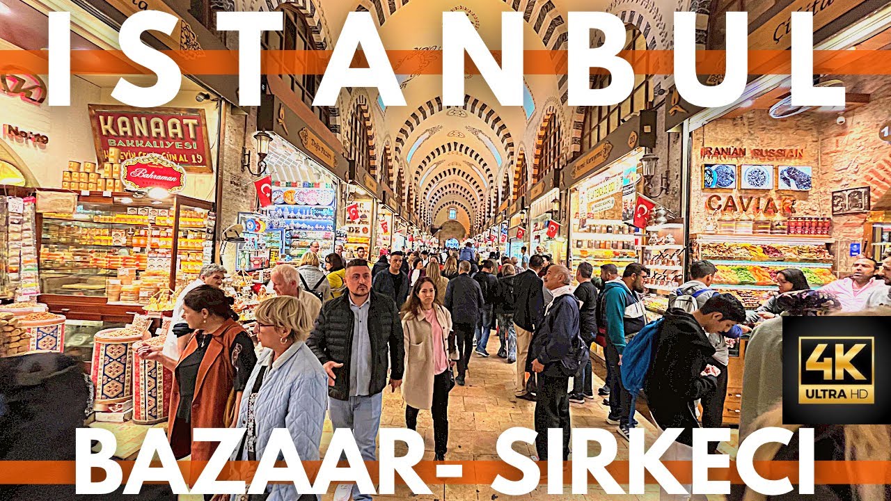 Bazaar Istanbul 2022 19 October Sirkeci,Spice Bazaar Walking Tour | 4K ULTRA HD 60FPS