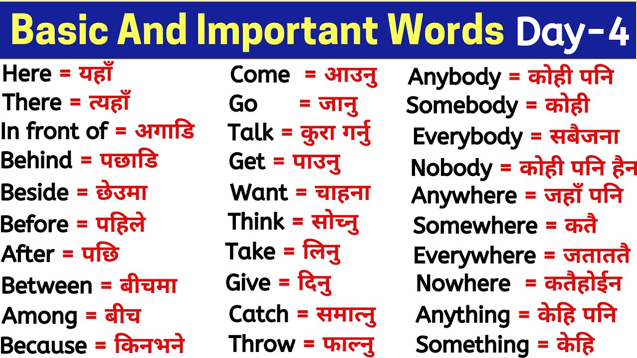 Basic And Important Words | Basic English Grammar | English Speaking Course | English Pro