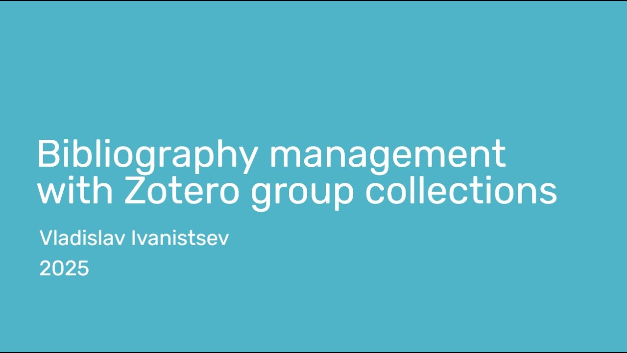 Bibliography management with Zotero group collections