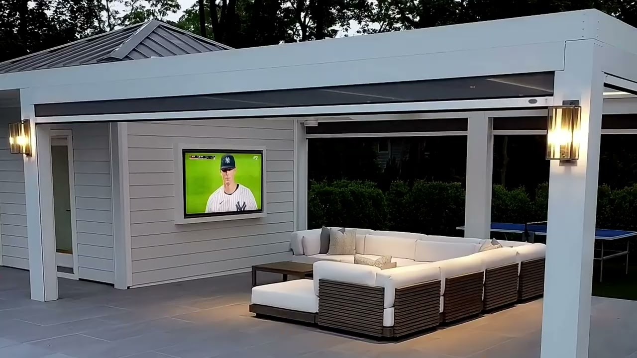Ultimate Outdoor Entertainment: Custom StruXure Pergola with Motorized Screens