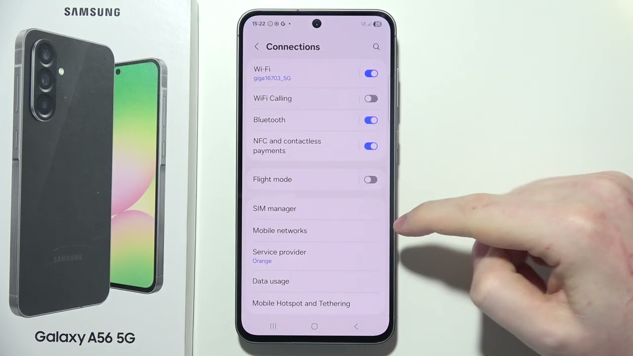 SAMSUNG Galaxy A56 5G: как включить 5G-соединение