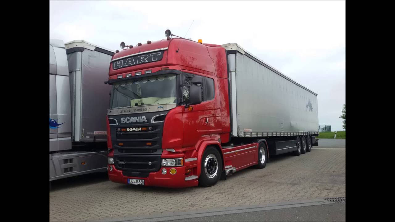 Scania R580 V8 Euro6 - John Söldner Ex Hart +Scania R560 V8 - Simon Louwerse - Open Pipe Sound (HD)