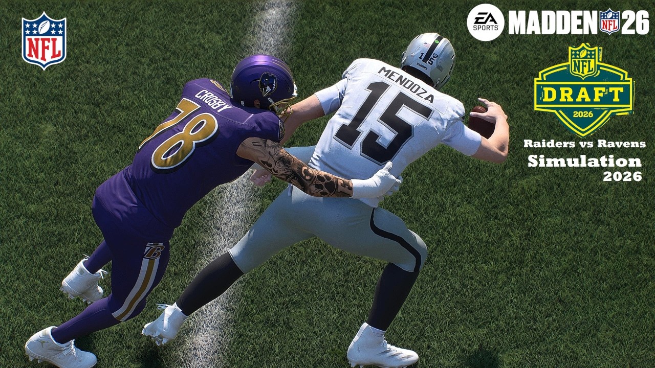 Madden 26 Fernando Mendoza Raiders vs Maxx Crosby Baltimore Ravens Sim NFL DRAFT EARLY 2026 GamePlay