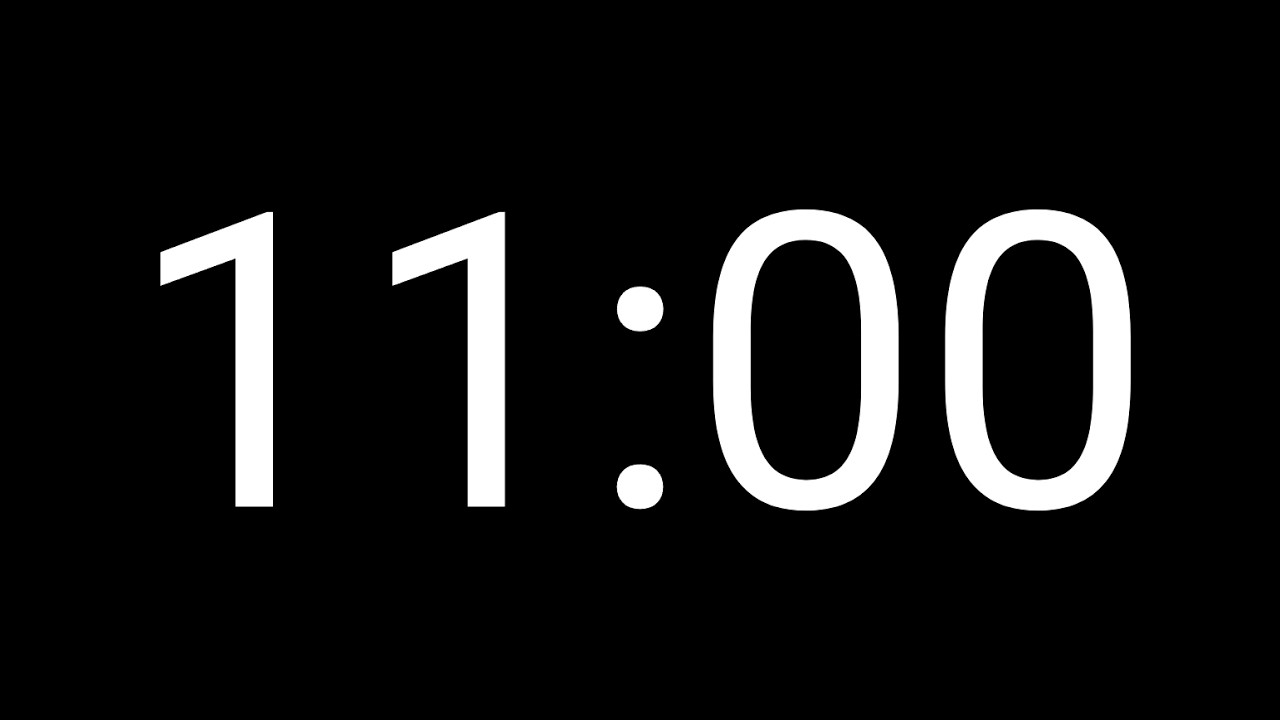11 Minute Timer | Black Screen | No Music | 5 Second Alarm