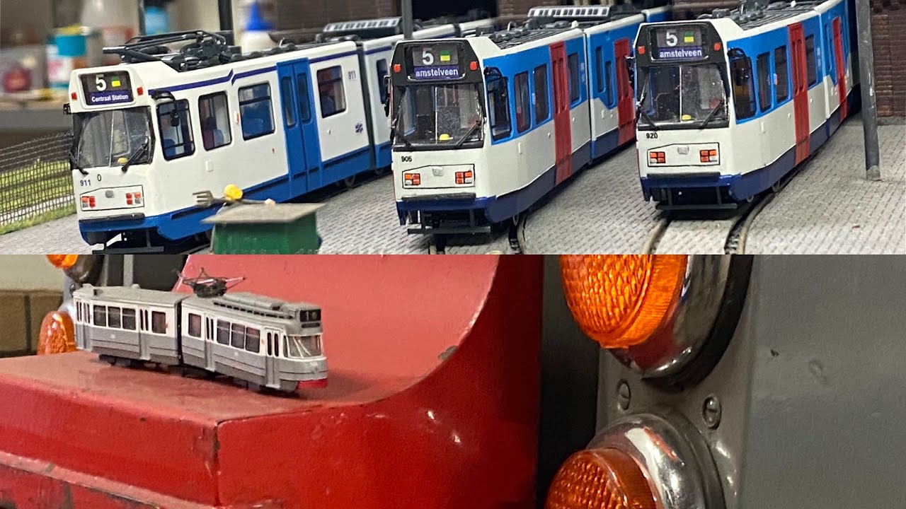 GVB modeltrams op de clubbaan.