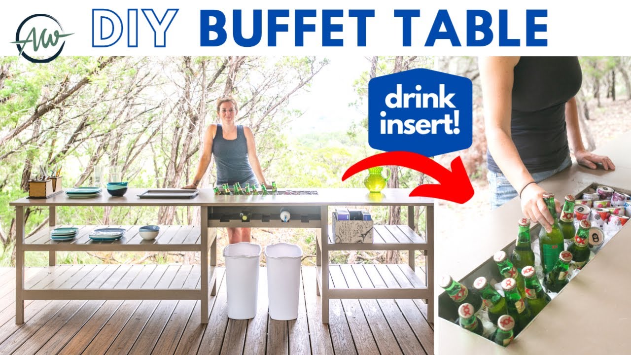 How To Build A Buffet Table With Storage! | DIY Woodworking | Outdoor Kitchen