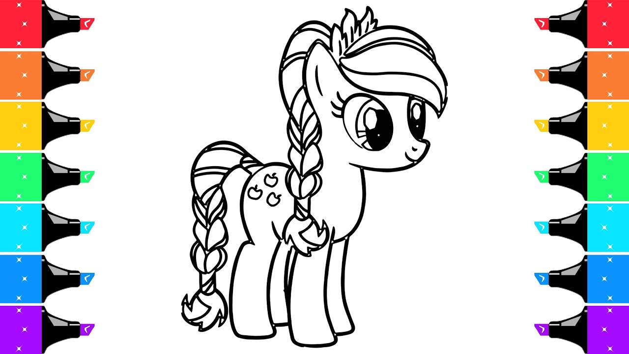 Coloring Apple Jack My Little Pony Coloring Pages | Pencils & Markers | Draw and Colors