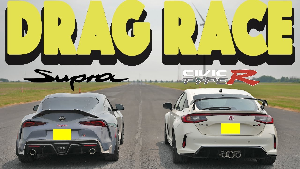 Honda Type R 2023 года против Toyota Supra 6MT 2023 года, почти... Гонка Drag and Roll.