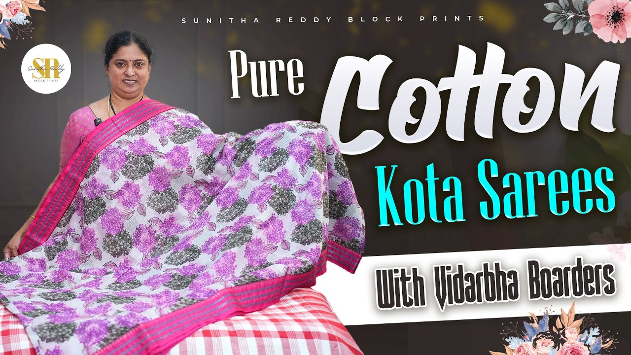 Pure Cotton Kota Sarees with Vidarbha Borders | Handloom Cotton Saree Collection | Jejis Vlogs
