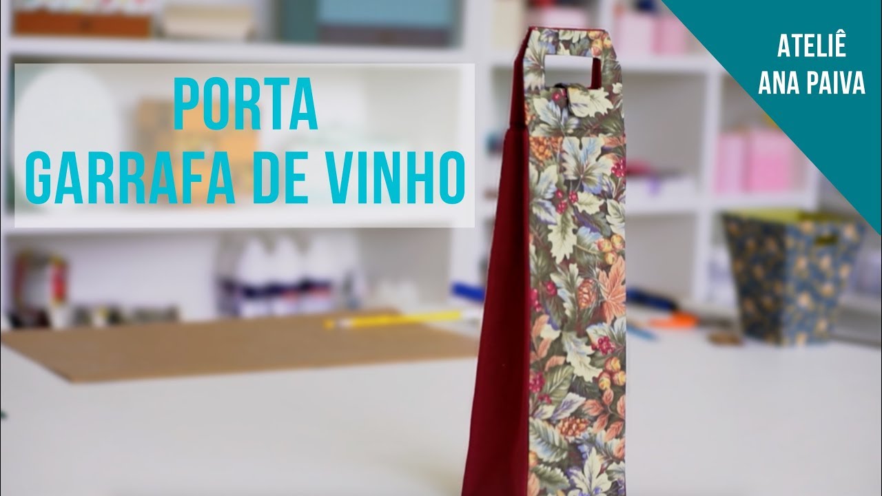 Porta Garrafa de Vinho - Cartonagem | Ateliê Ana Paiva