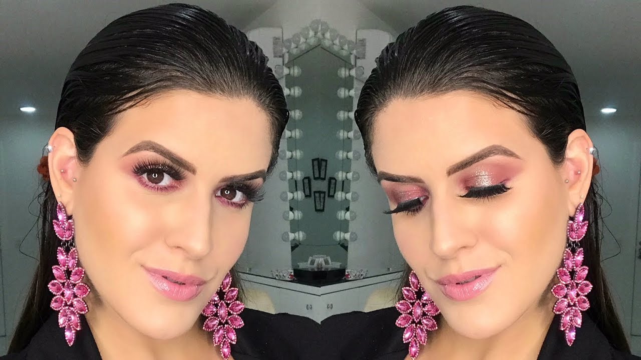 MAKE FESTA & CABELO EFEITO MOLHADO #NIVELINICIANTE | Bia Caruso MakeUp