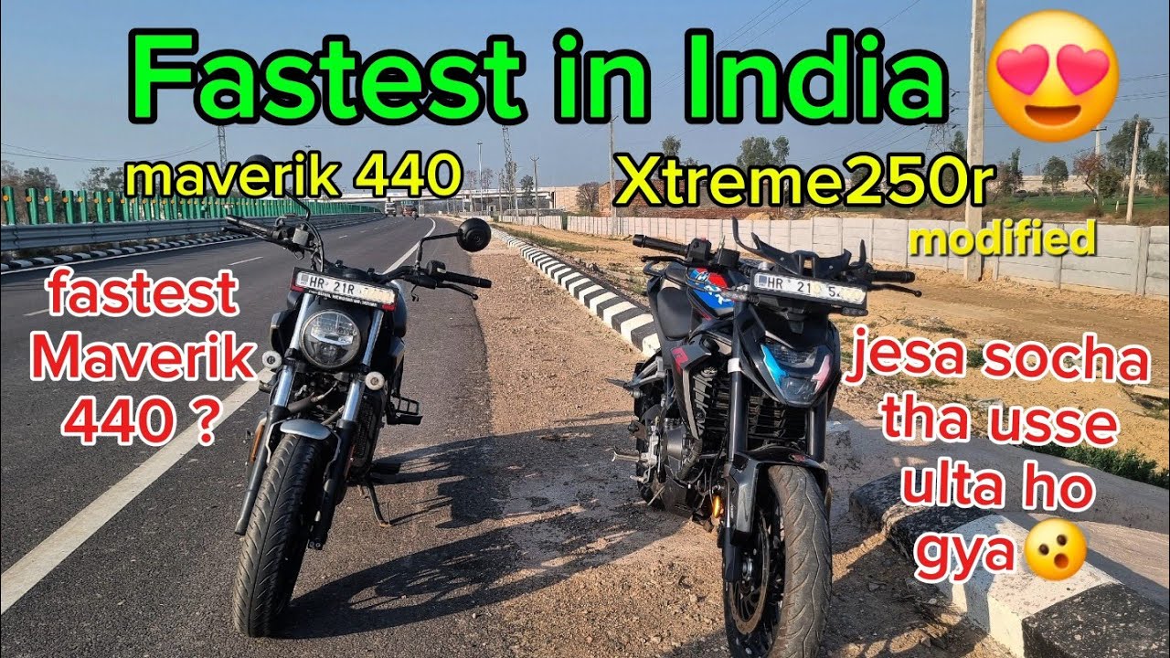 Hero Maverick 440 vs xtreme250r bike race || Fastest Maverick 440 in India || 1st in India 