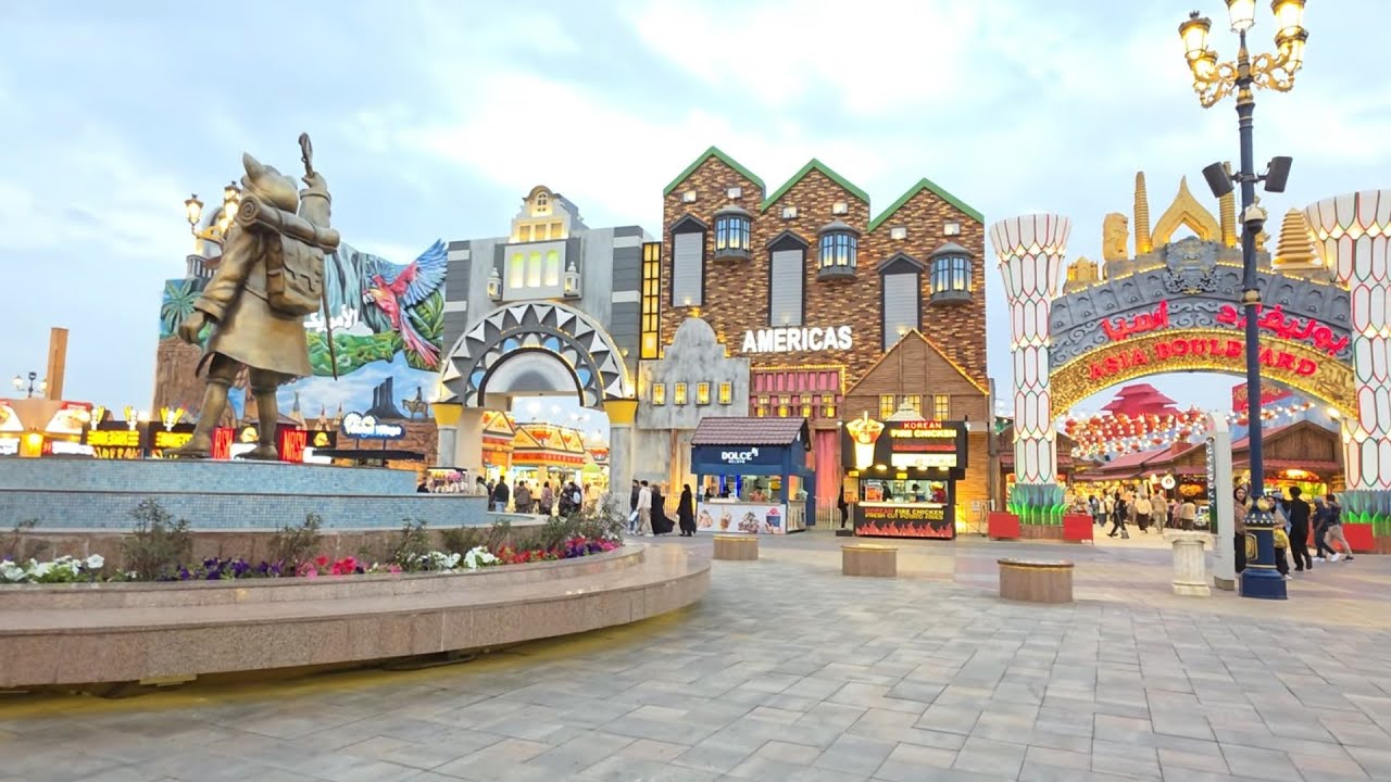 Exploring Dubai Global village | world cultures streets food & live show!