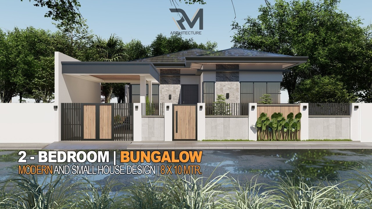 SMALL HOUSE DESIGN I 8 x 10 mtr. I  2 - BEDROOM BUNGALOW HOUSE