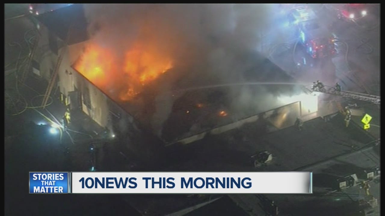 Huge blaze engulfs former LA church building, collapses roof