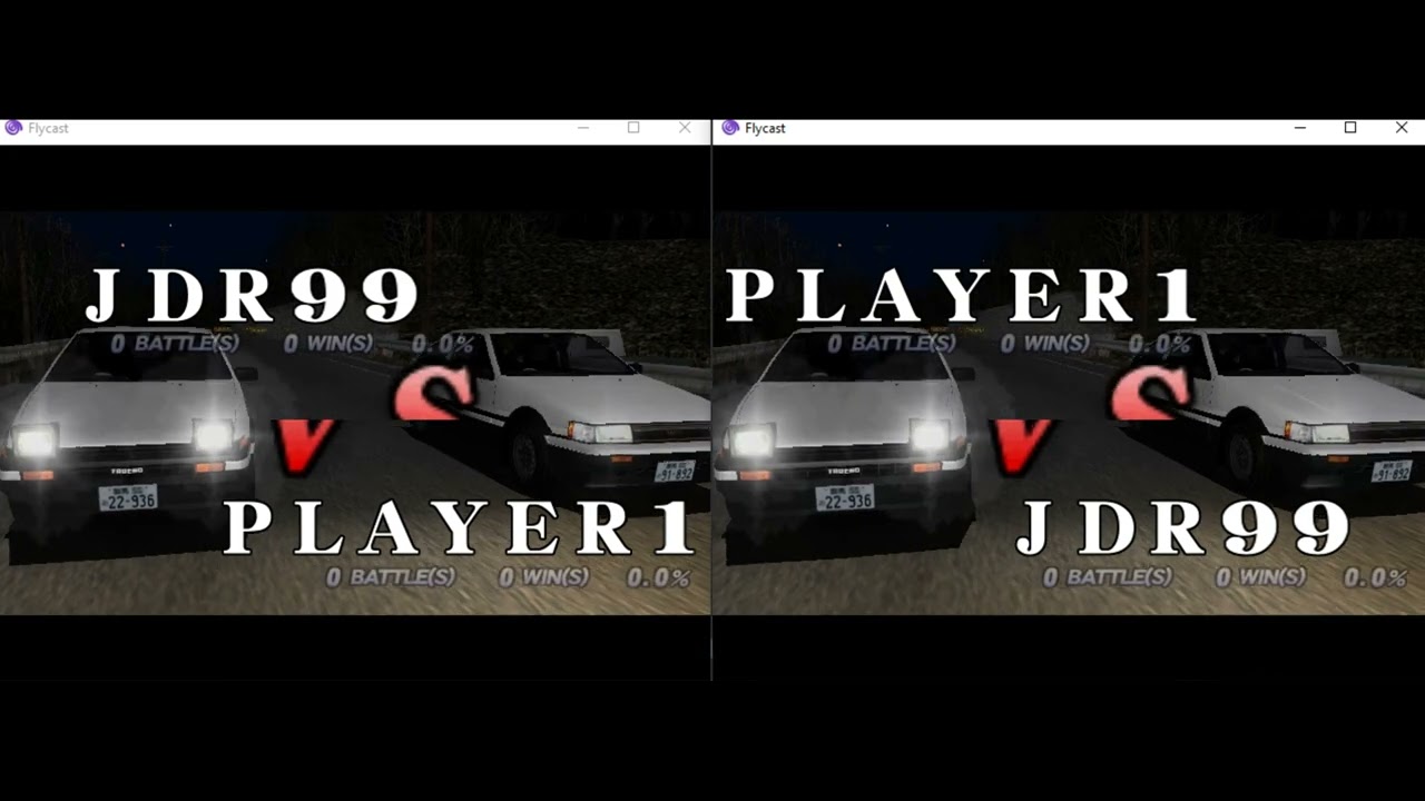 Initial D Arcade Stage - Flycast Battle race and Live mode test
