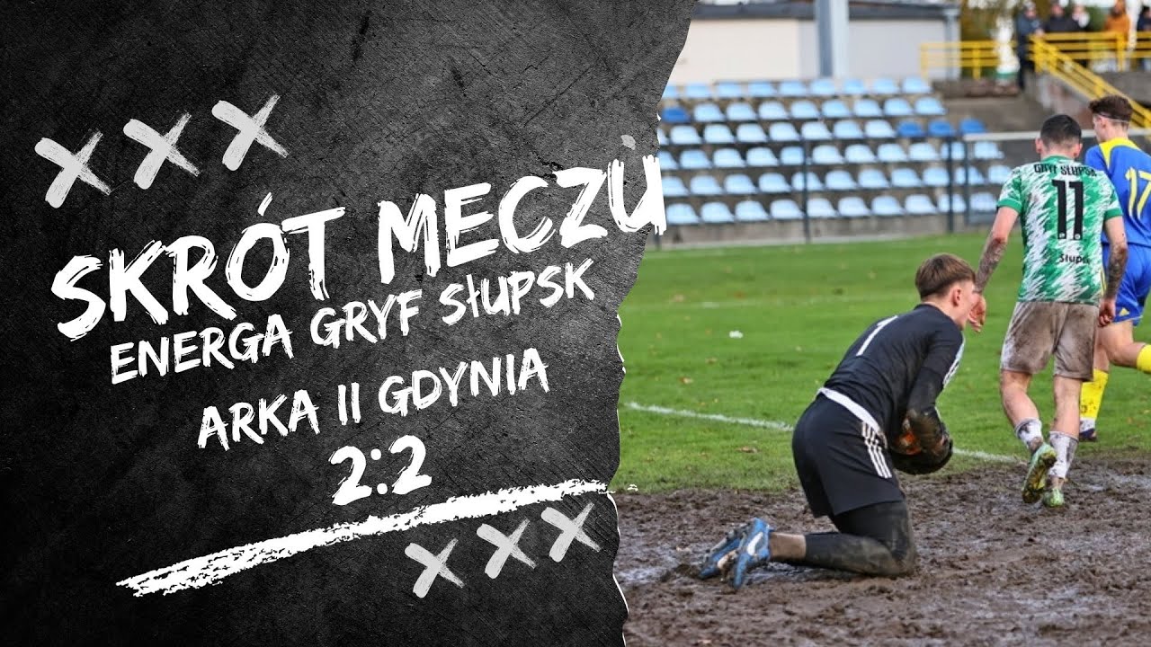 Skrót meczu Energa Gryf Słupsk - Arka II Gdynia (2:2 ) / 15 kolejka pomorskiej 4 ligi, sezon 2023/24