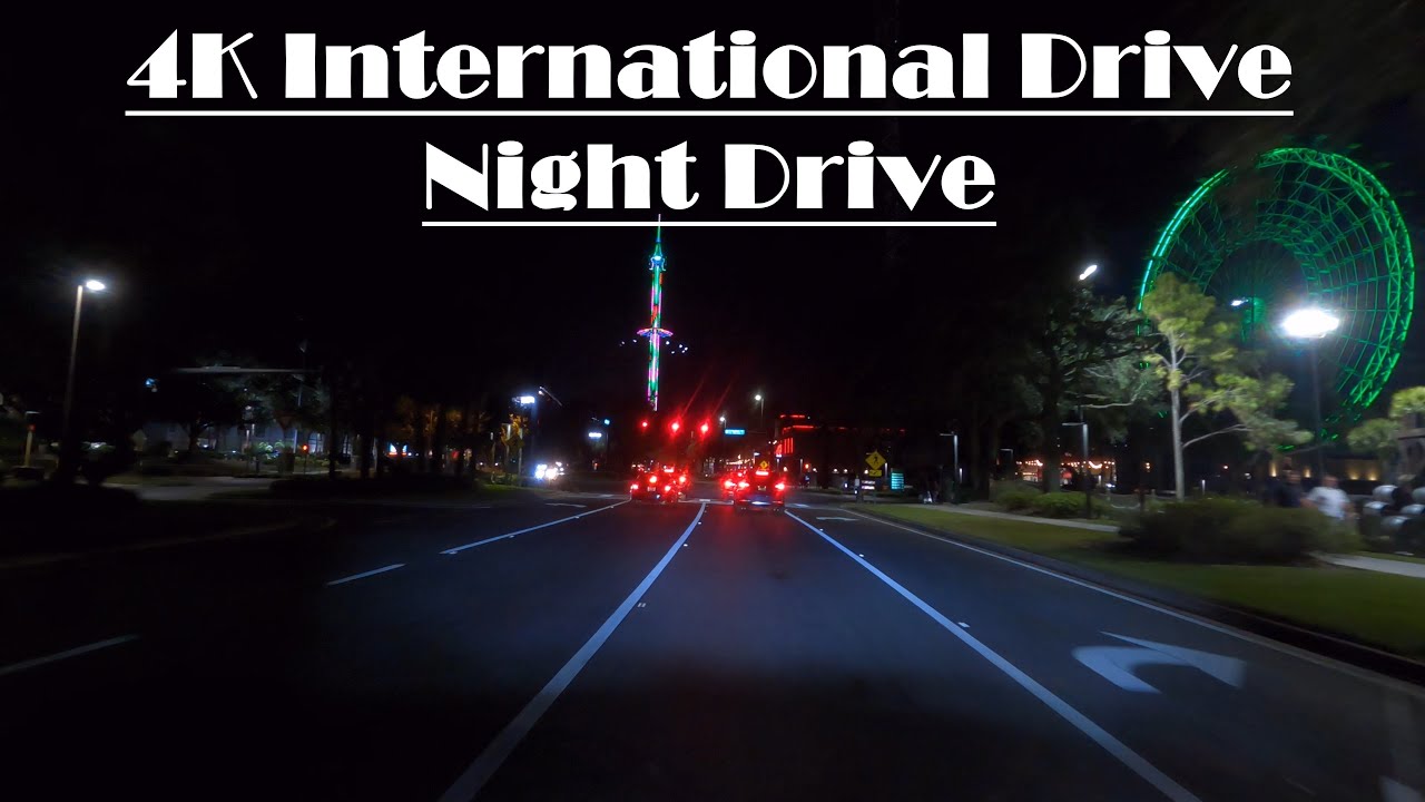4K International Drive, Orlando. Night Drive