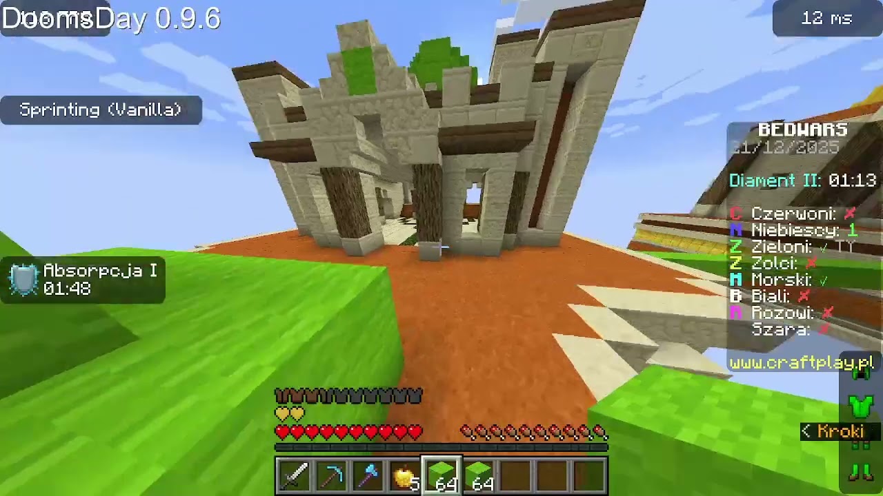 zagrałem w bed wars na craftplay.pl w minecraft