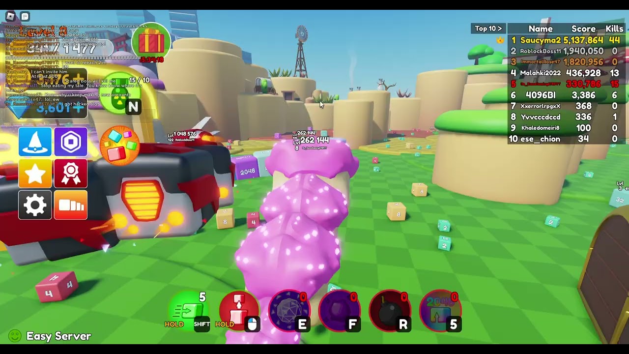 Worms Royale - I've reach from 131,072 To 4,194,304 Score.