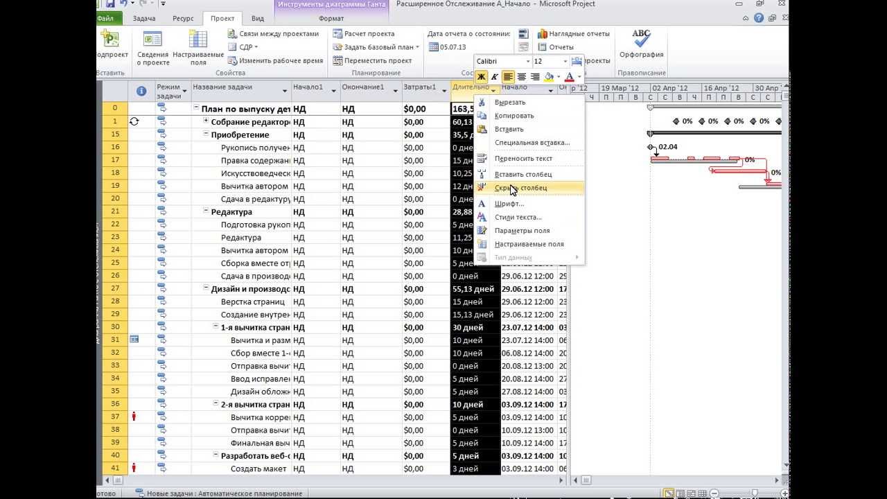 04 01 Microsoft Project 2010 Сохранение нескольких базовых и промежуточных планов