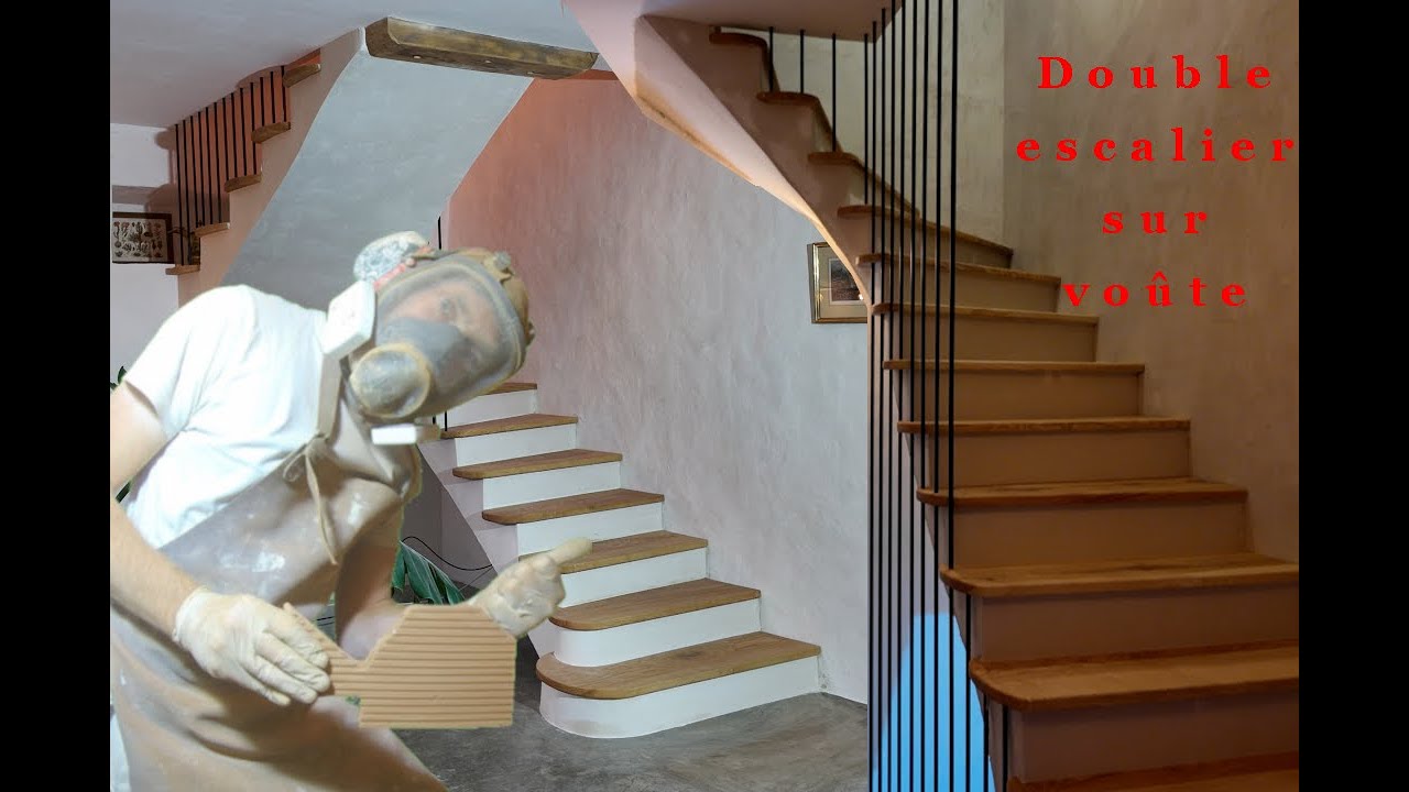 Création d'un escalier en briques et plâtre, en voûtes sarrasine, et plâtrage de 2 escaliers.