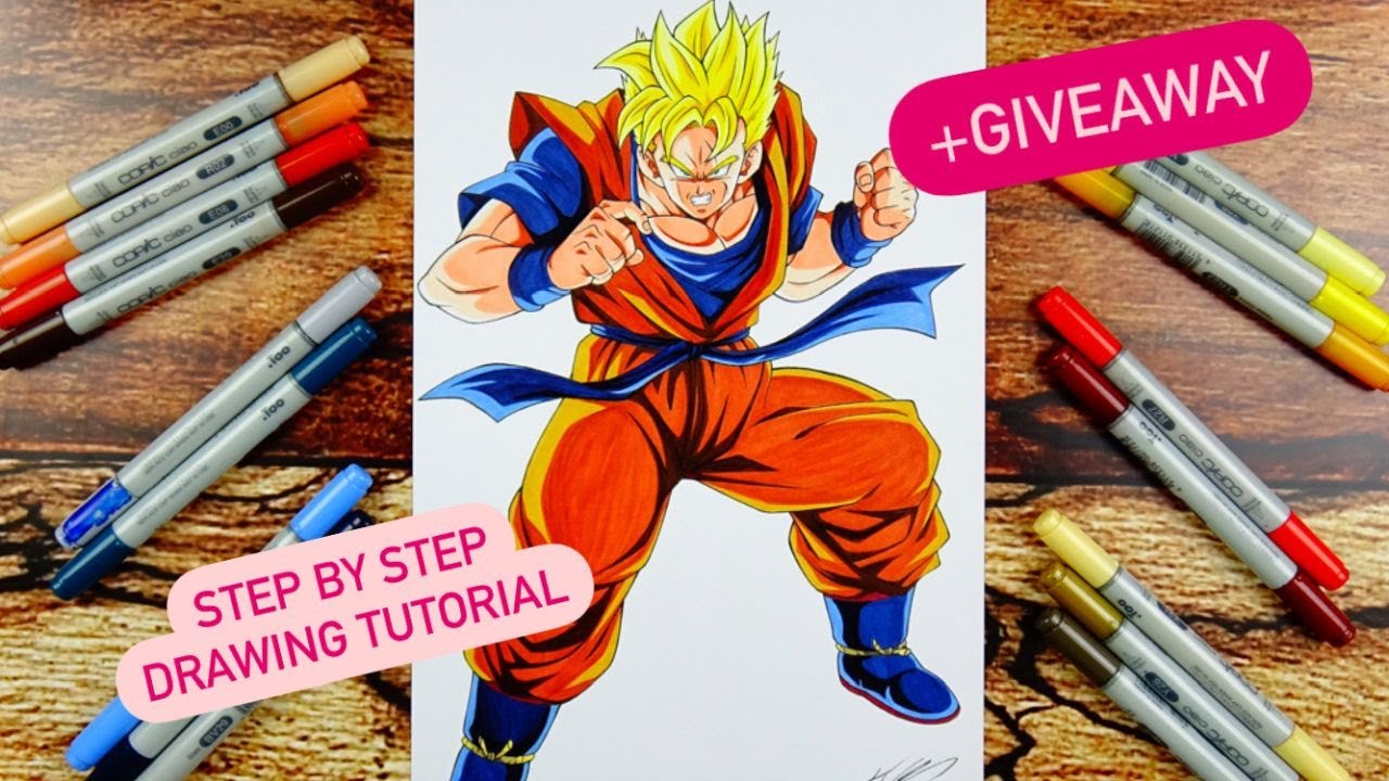 How to Draw Future Gohan SSj Full Body + GIVEAWAY | Step by Step Drawing Tutorial | 4K