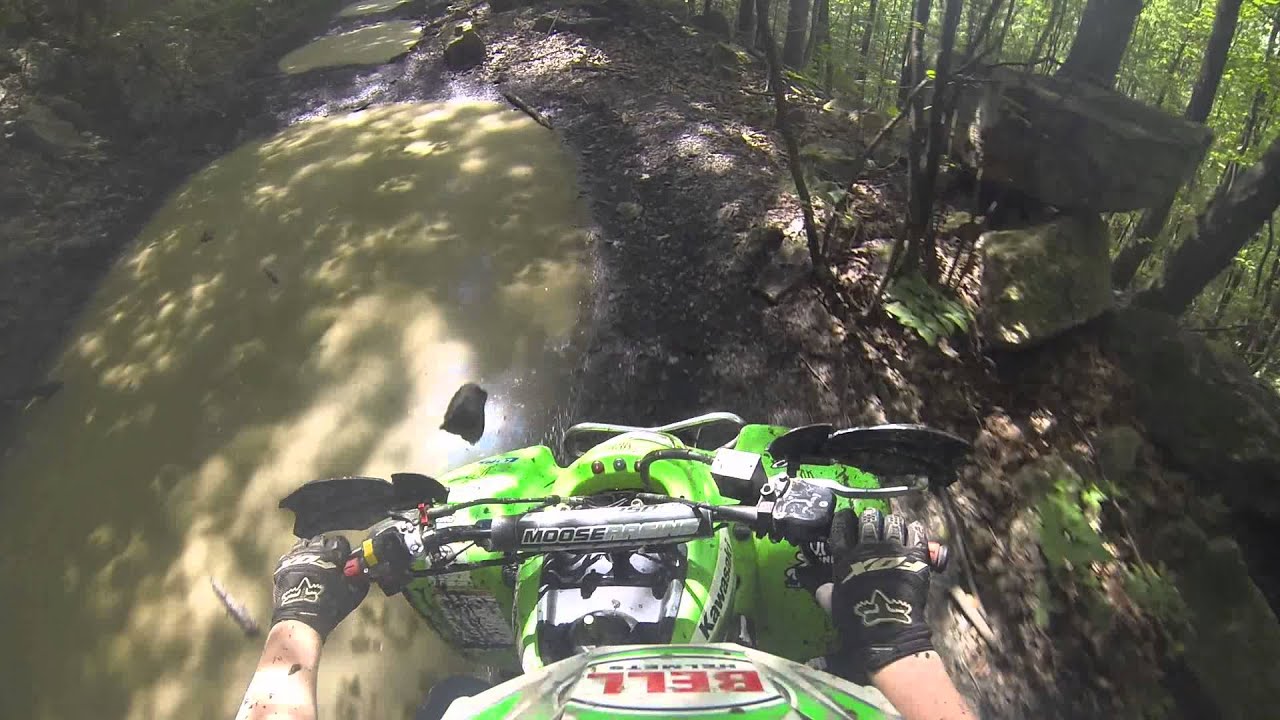 Kawasaki KFX 400 riding.
