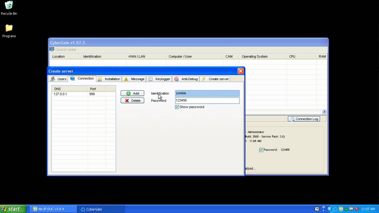 Blackhat Activitiez - Cybergate server setup tutorial
