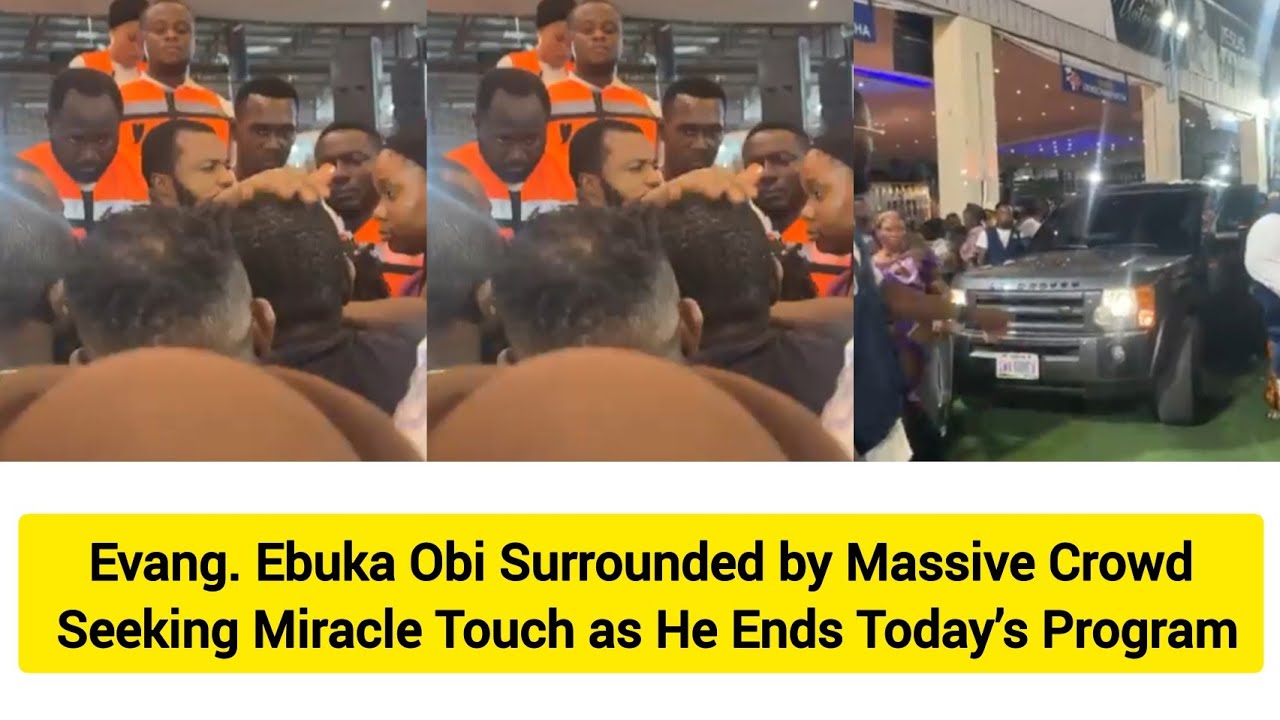 Evang. Ebuka Obi Surrounded by Massive Crowd Seeking Miracle Touch as He Ends Today’s Program 
