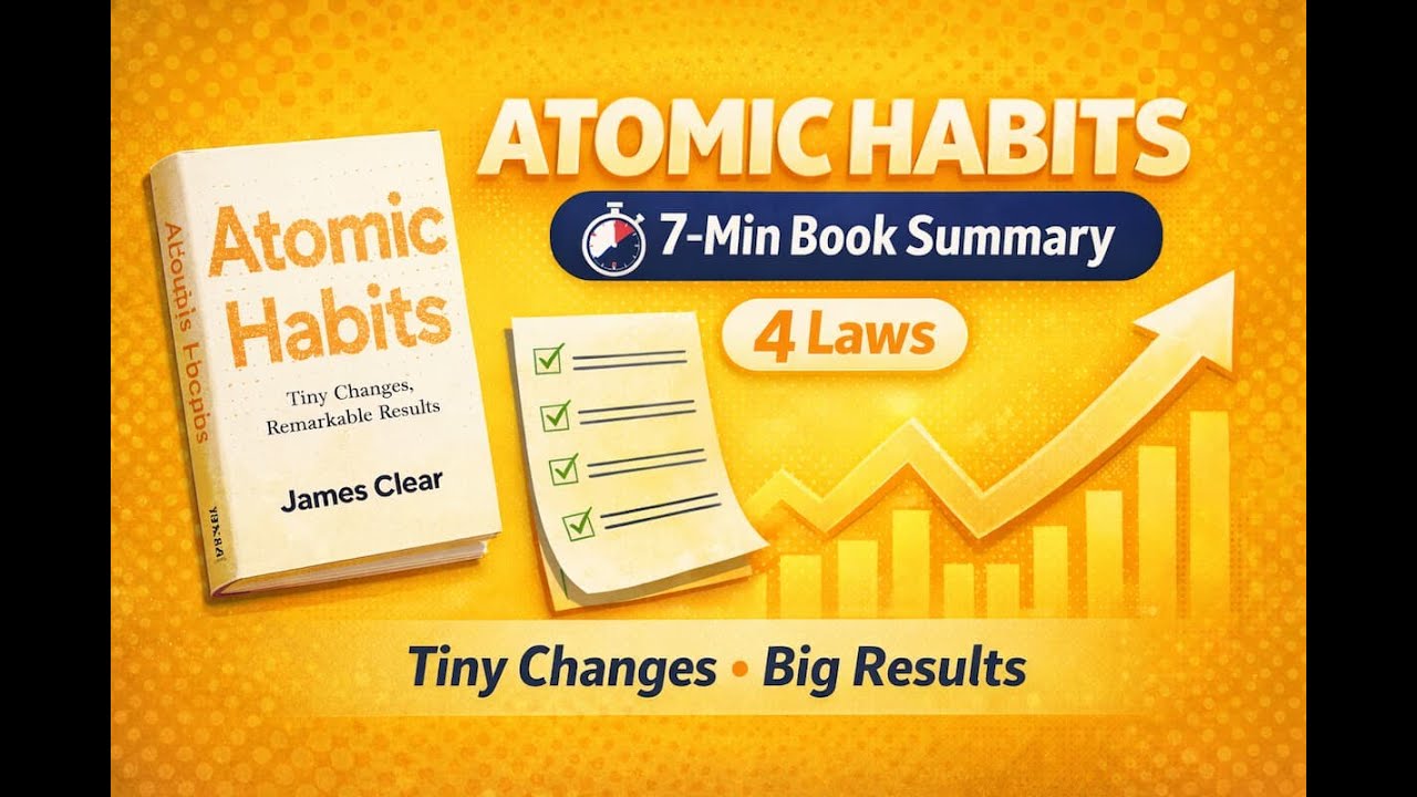 Atomic Habits: James Clear: Change Your Life: 2 min rule, 4 laws Obvious-Attractive-Easy-Satisfying