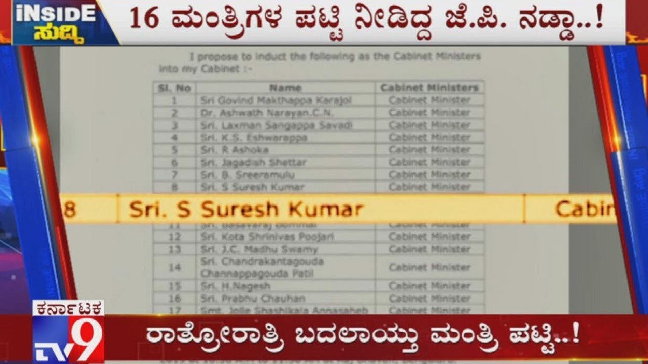 Inside Suddi: CM BS Yeddyurappa Expands Cabinet, 17 MLAs Join as Ministers