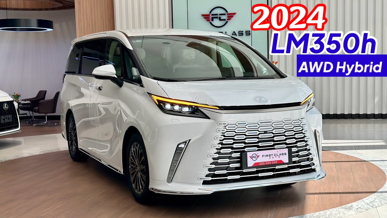 2024 Lexus LM350h AWD White Color - Luxury Minivan hybrid | Details Exterior Interior