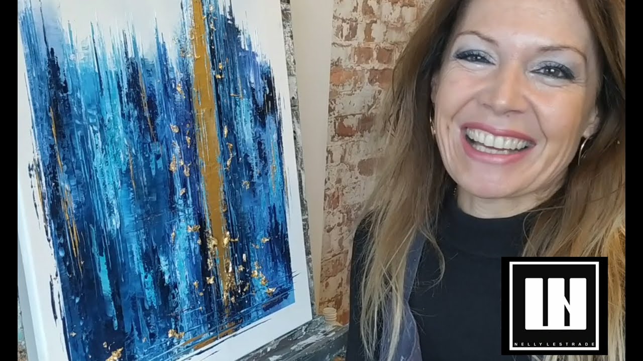 BLUE ABSTRACT / PEINTURE AU COUTEAU par Nelly LESTRADE