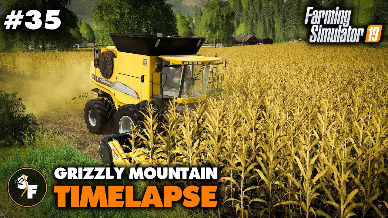 FS19 Grizzly Mountain Timelapse #35 Corn Harvest