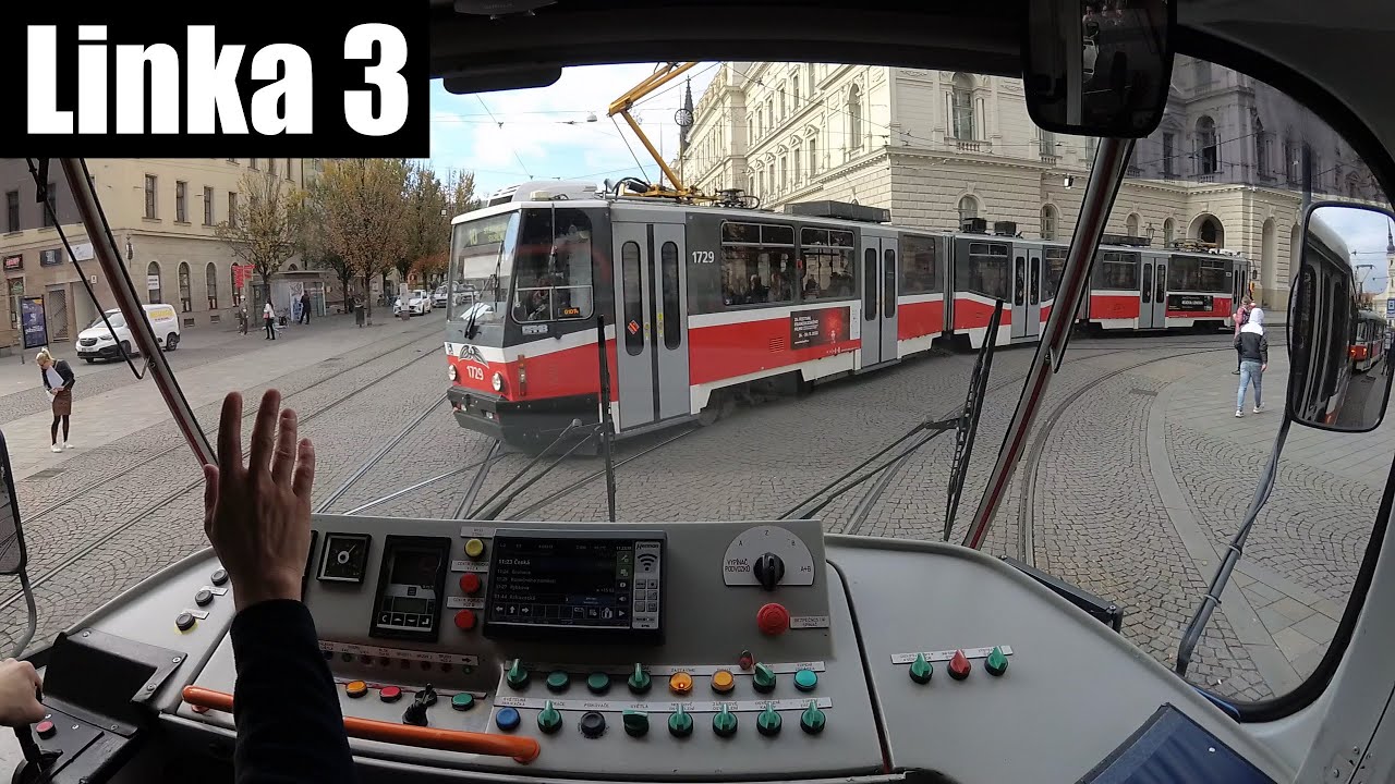 Linka 3 Brno -- Stará osada - Rakovecká [Pragoimex 2x T3R.PV] [Tram Cab View]