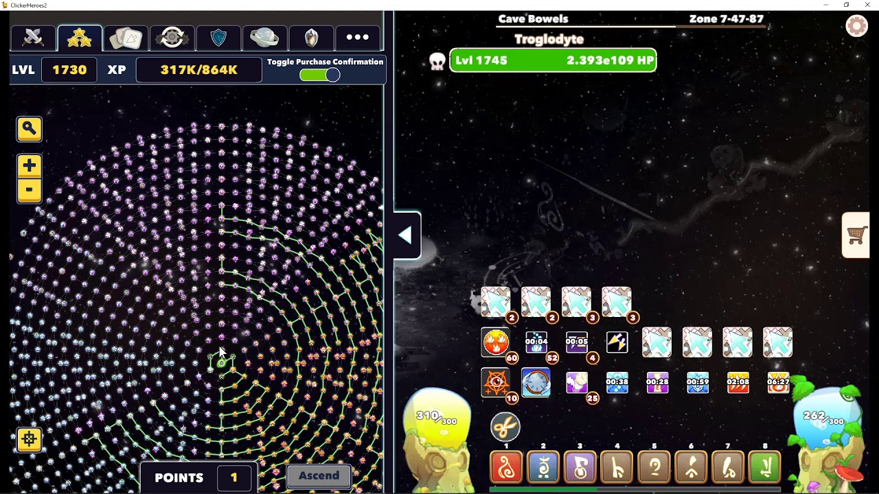 Clicker Heroes 2 : trans points go where? and dealing with the new wizard's norm