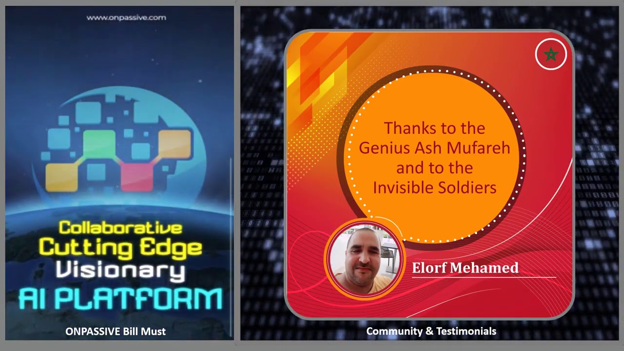 #ONPASSIVE#GOFOUNDER Thanks to the Genius Ash Mufareh and to the Invisible Soldiers - Elorf Mehamed