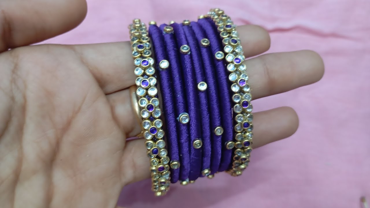 6 cut bangle design new model #navikacreations #silkthreadbangles