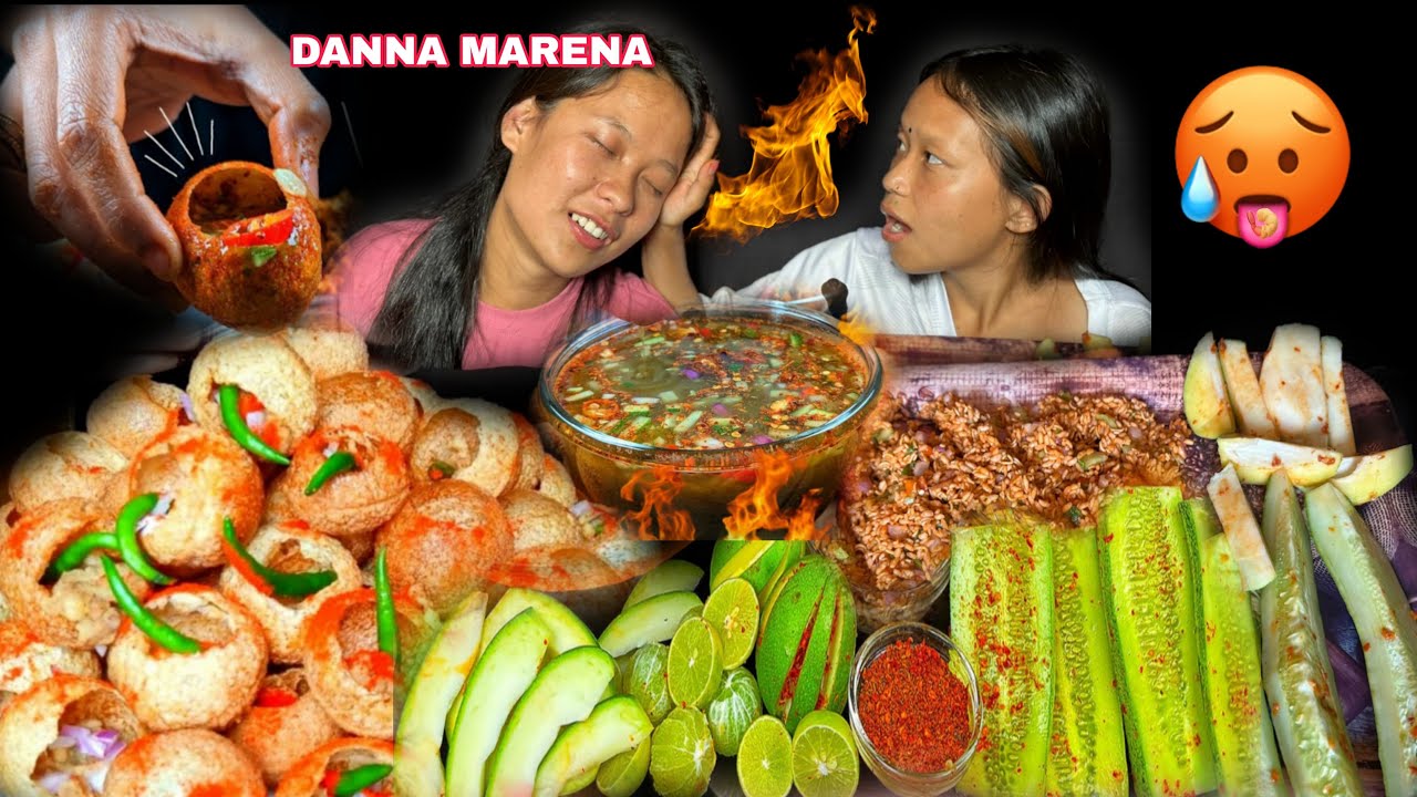 SPICY 🥵 PANIPURI,CHATPATE, MANGO CHALLENGE// NANDA BAHINI LAI K VYO 😥