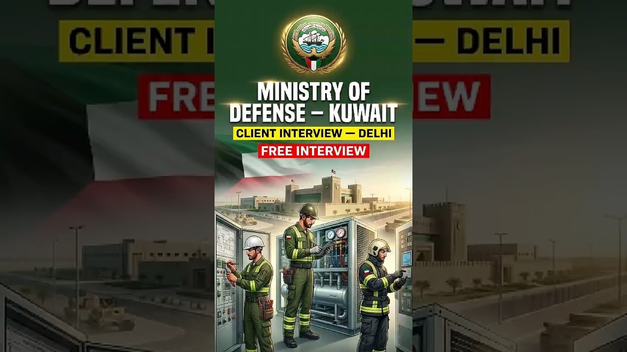 MINISTRY OF DEFENSE KUWAIT JOBS &mdash; Free Interview in Delhi | HVAC | Electrician | Kuwait Jobs 2026